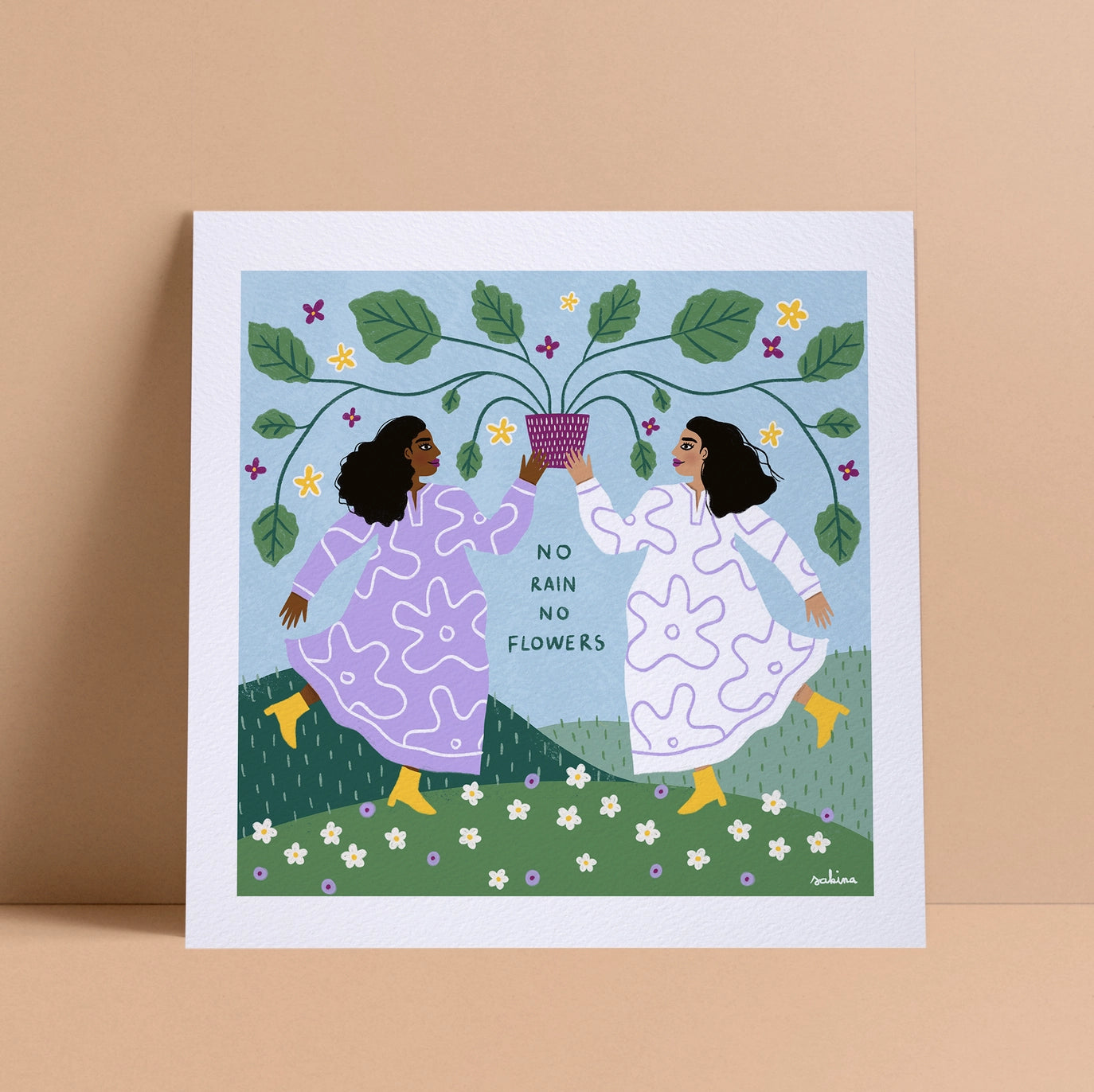 No Rain No Flowers Print