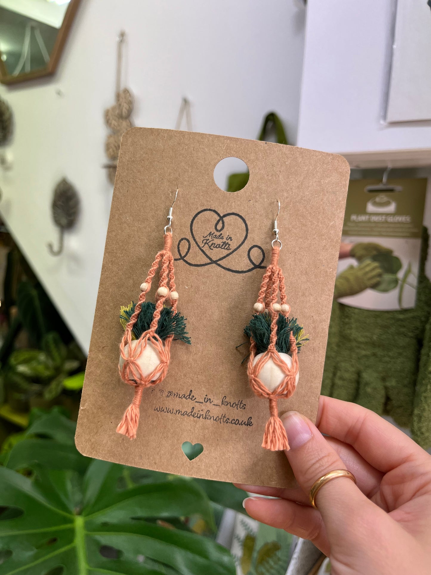 Macrame Plant Hanger Earrings