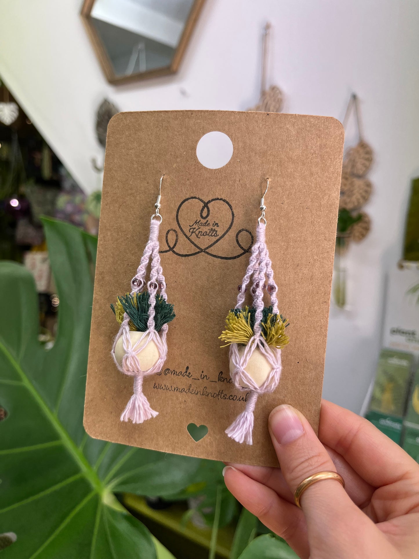 Macrame Plant Hanger Earrings