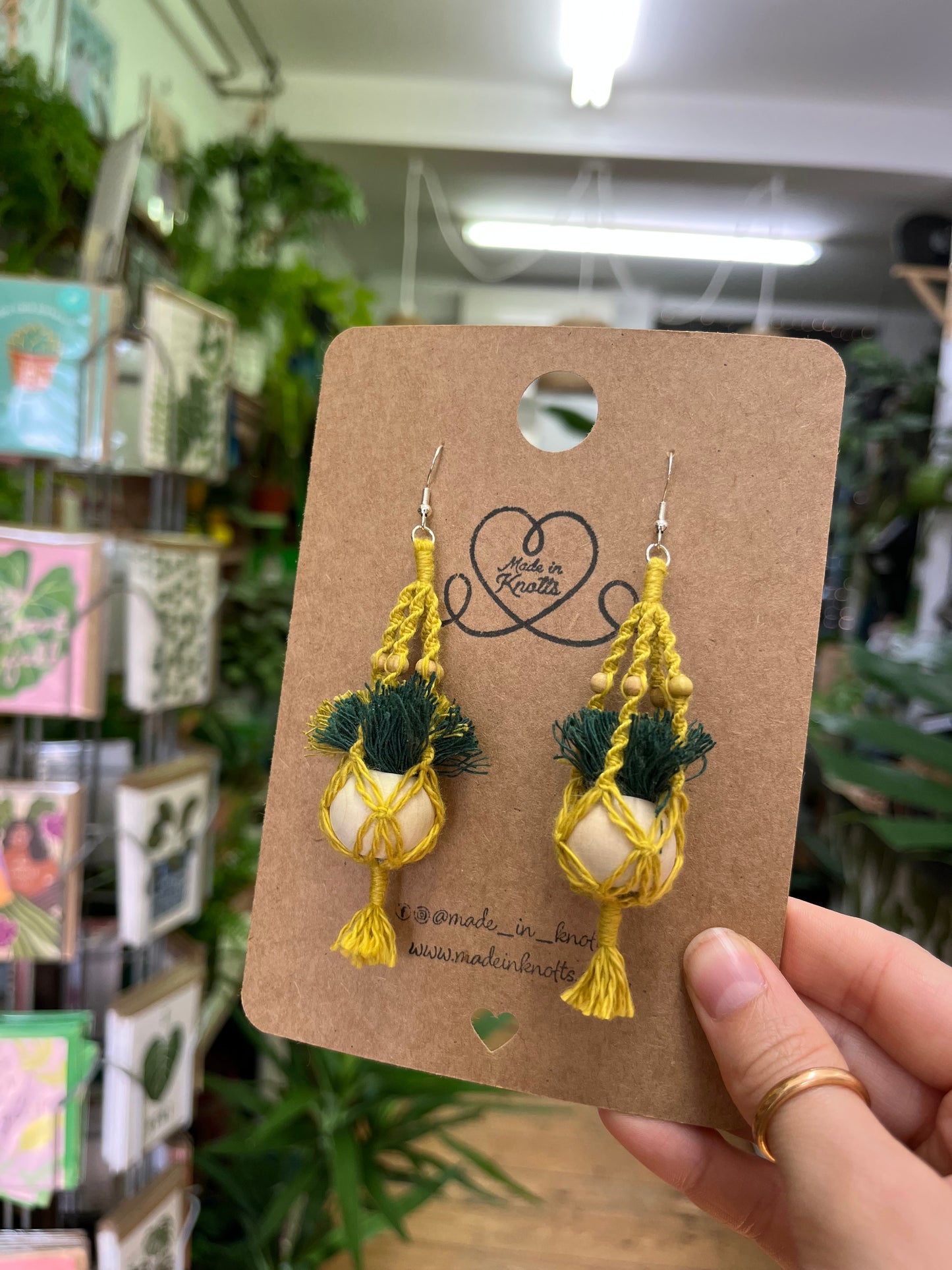 Macrame Plant Hanger Earrings