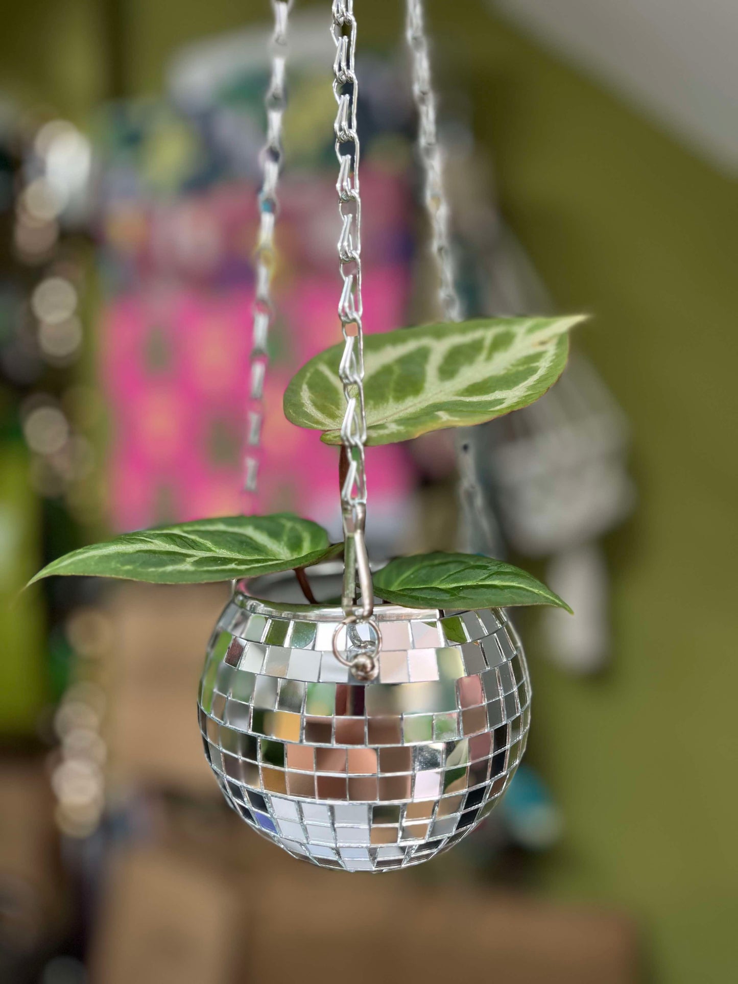 Disco Ball Hanging Planters