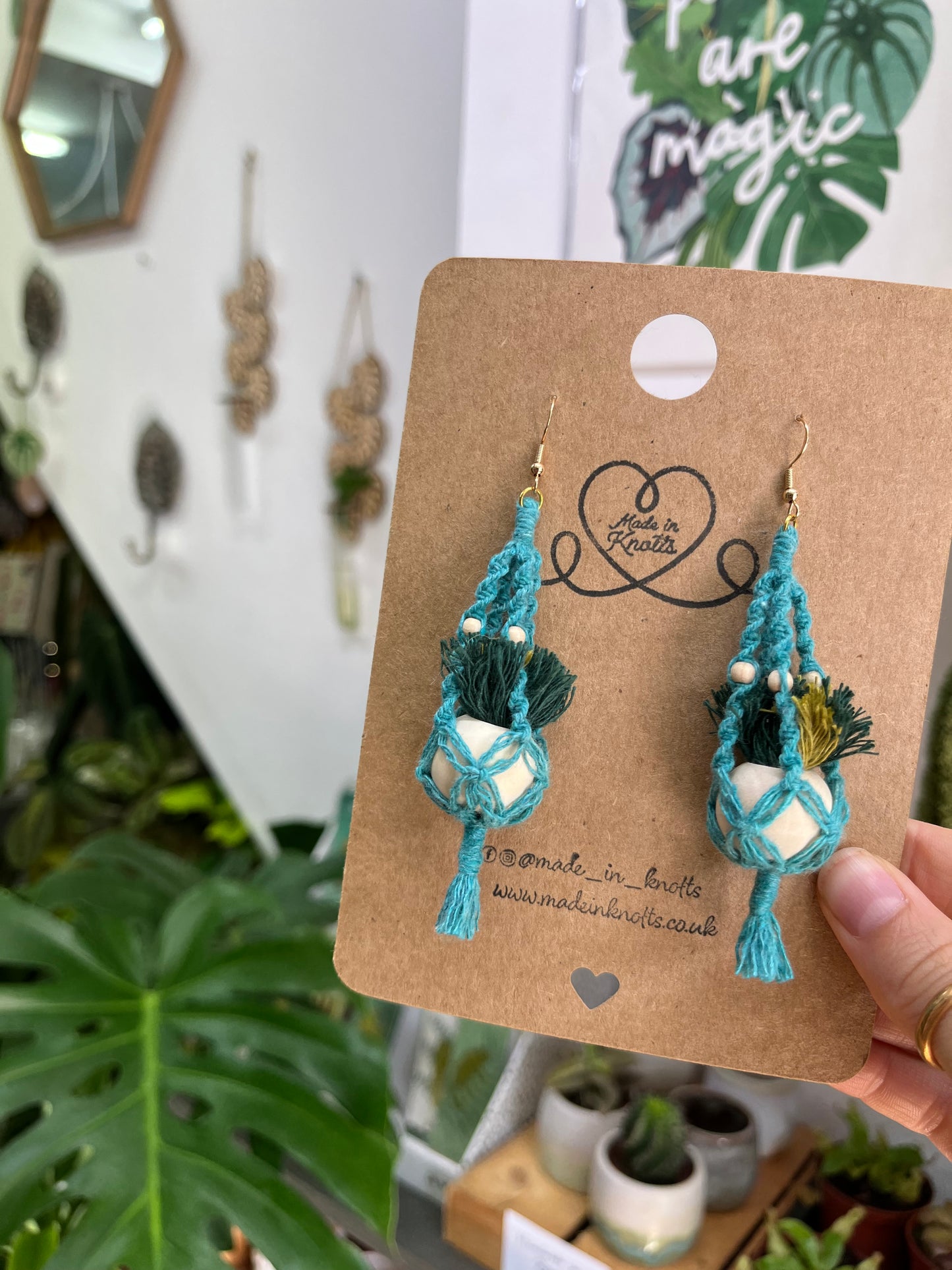 Macrame Plant Hanger Earrings