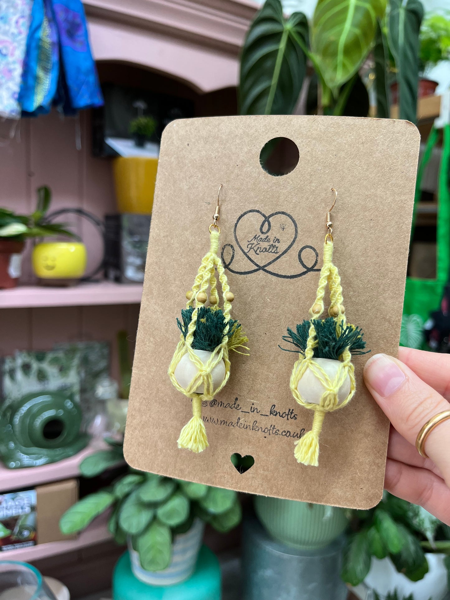 Macrame Plant Hanger Earrings