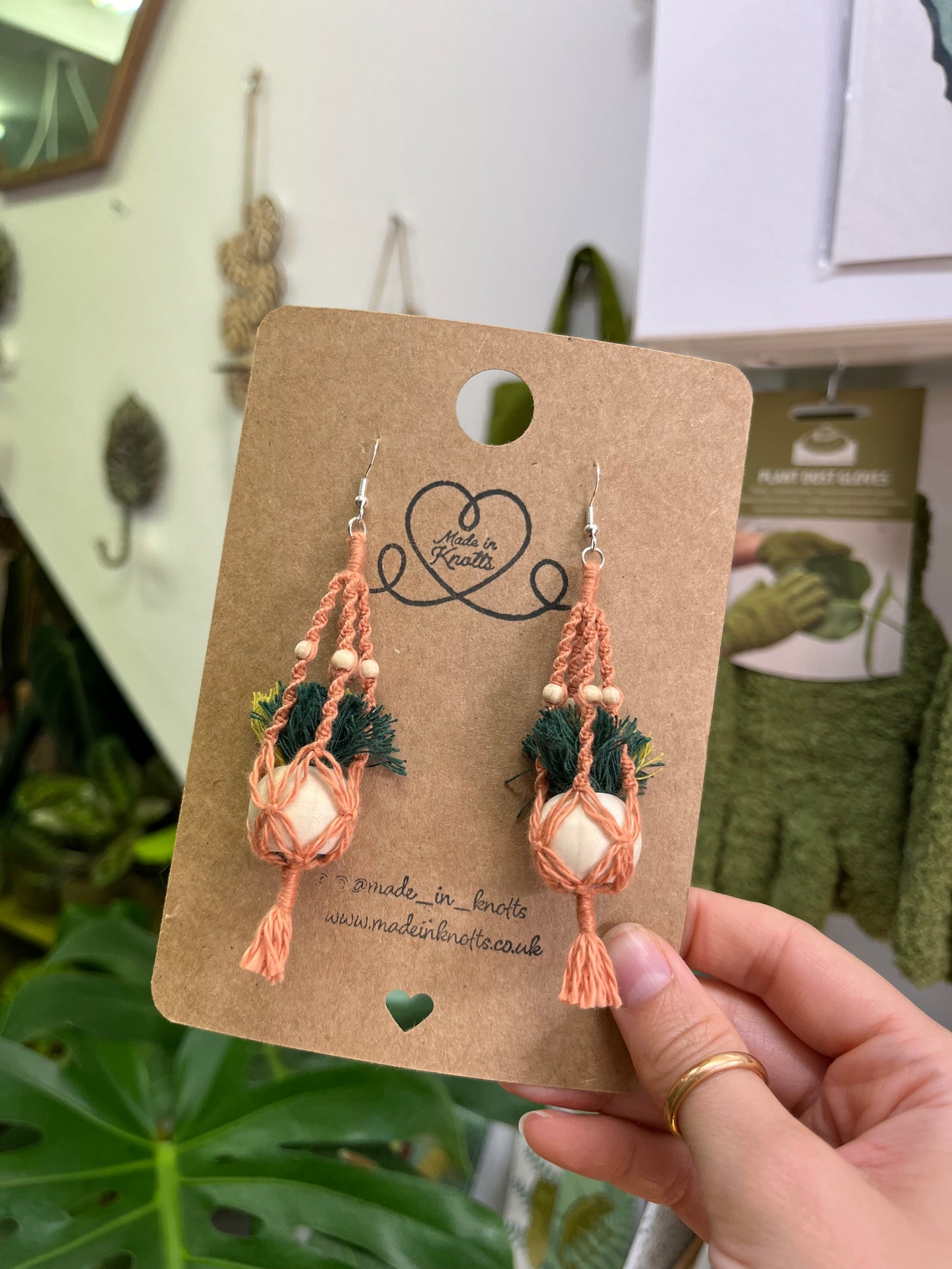 Macrame Plant Hanger Earrings