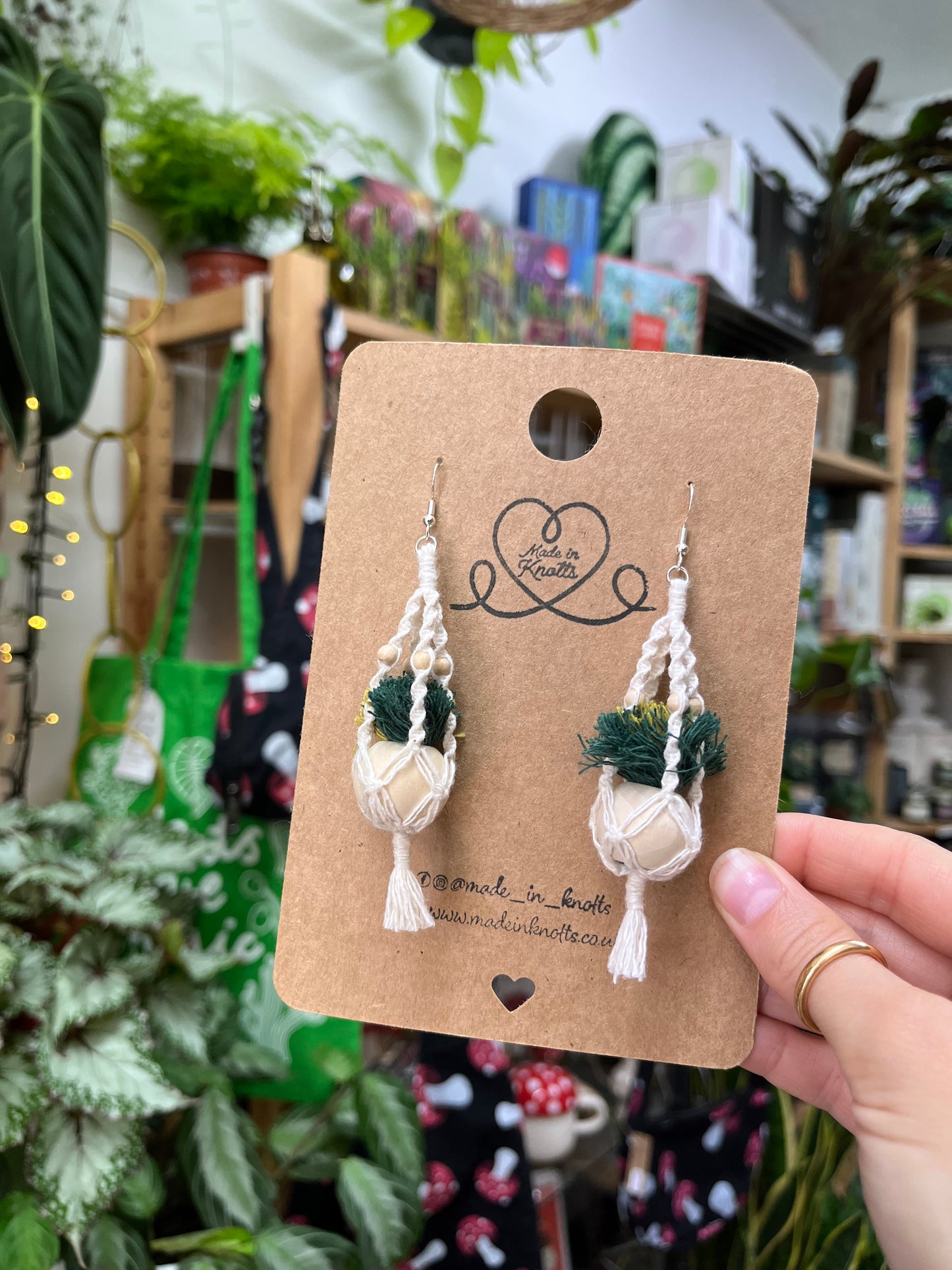 Macrame Plant Hanger Earrings