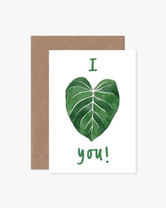 I Heart You Philodendron Card