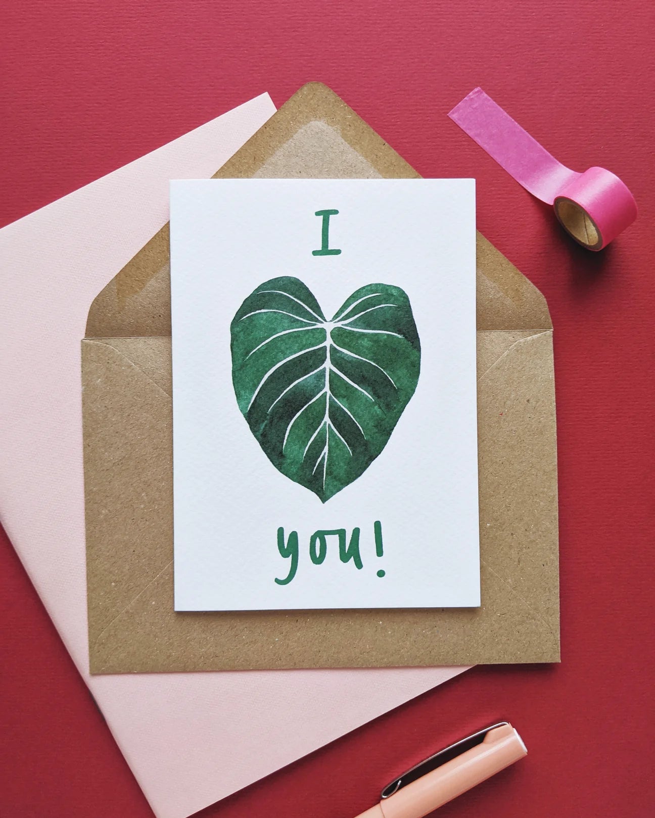 I Heart You Philodendron Card