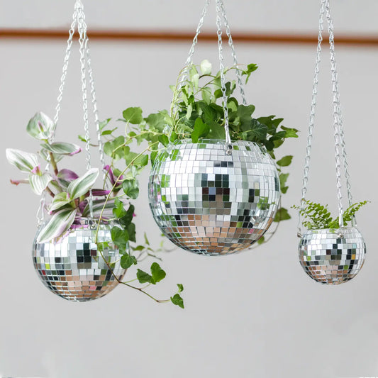 Disco Ball Hanging Planters